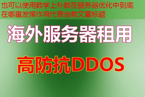 数学上补数在服务器优化中到底在哪里发挥作用