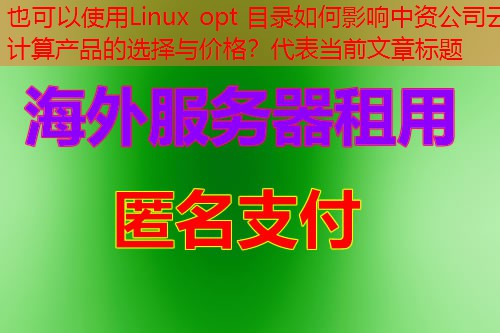 Linux opt 目录如何影响中资公司云计算产品的选择与价格？