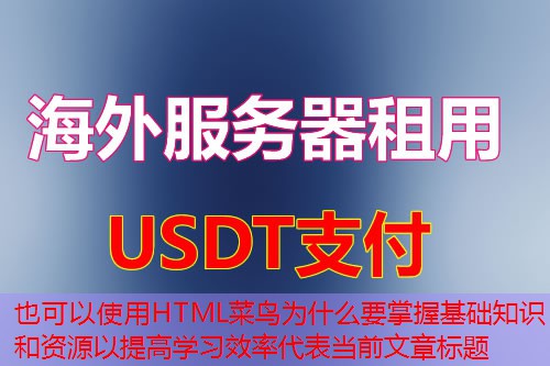 HTML菜鸟为什么要掌握基础知识和资源以提高学习效率