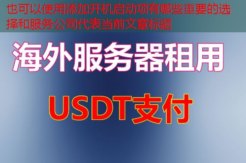 添加开机启动项有哪些重要的选择和服务公司