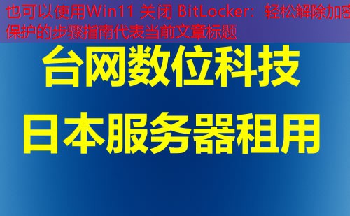 Win11 关闭 BitLocker：轻松解除加密保护的步骤指南